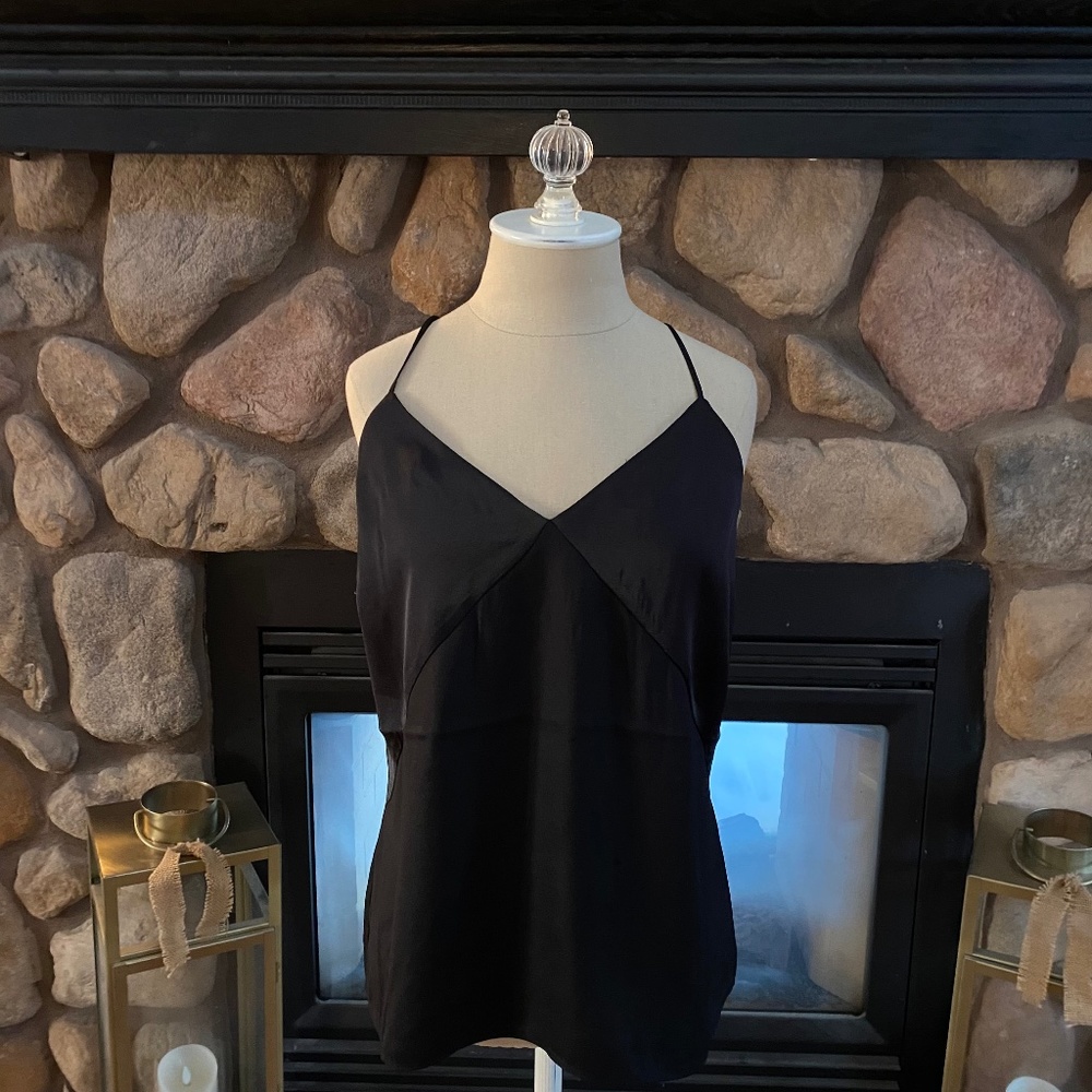 Express Satin V-Neck Cross-Back Cami